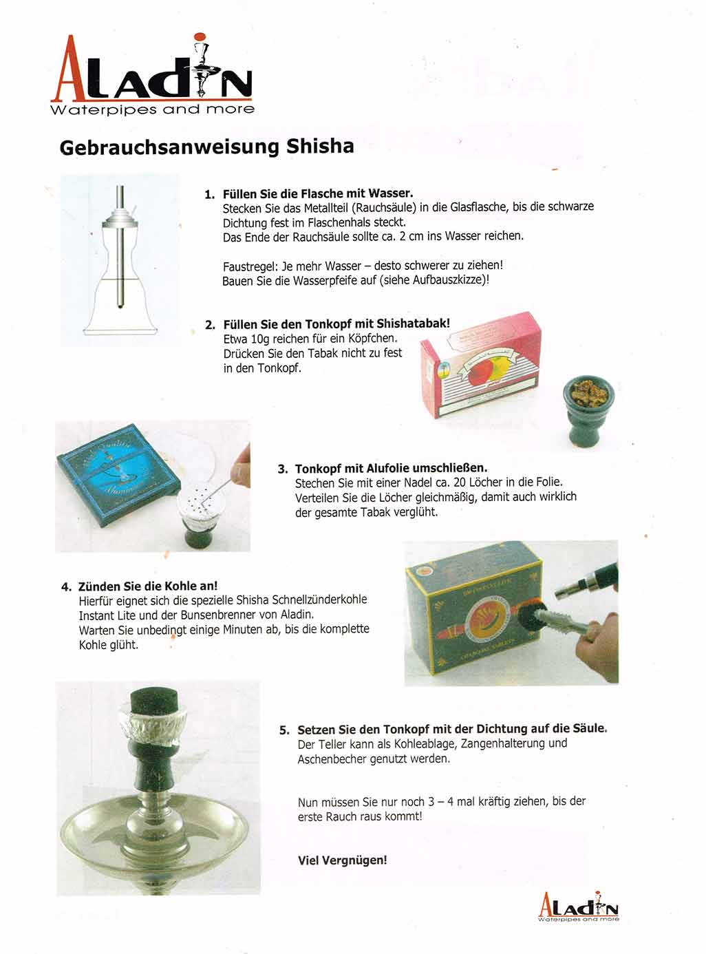 Shisha Gebrauchsanleitung