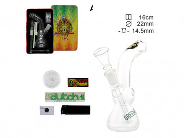 Glasbong Set "Green Monkey", 16cm