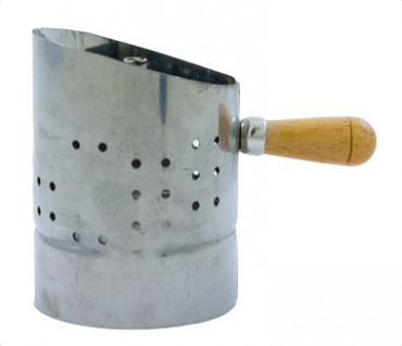 Kaminwindschutz mit Holzgriff