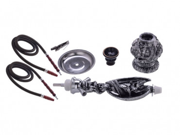 Shisha "Dragon" - schwarz-silber 45cm