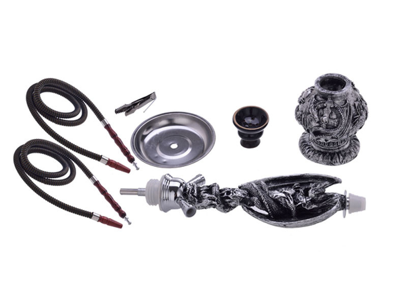 Shisha "Dragon" - schwarz-silber 45cm