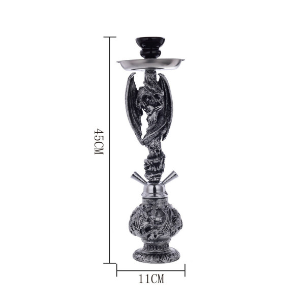Shisha "Dragon" - schwarz-silber 45cm